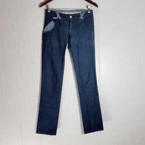 4/$20 Wexler Columbia Low Rise Straight Leg Contrast Stitch Jeans Size Medium